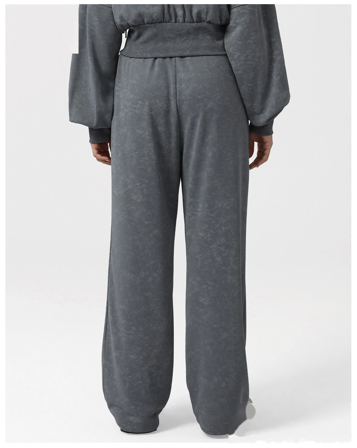 Autumn & Winter Women’s American-Style High-Waisted Pants - Tie-Dye Printed Loose Straight-Leg Gym Wide-Leg Trousers detail