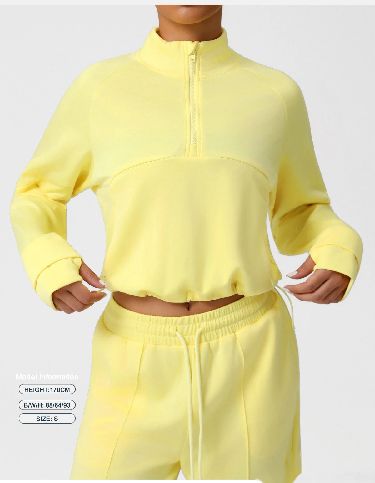 Customized thick sweater in autumn and winter sports leisure yoga clothes long sleeve coat loose sweater woman detail