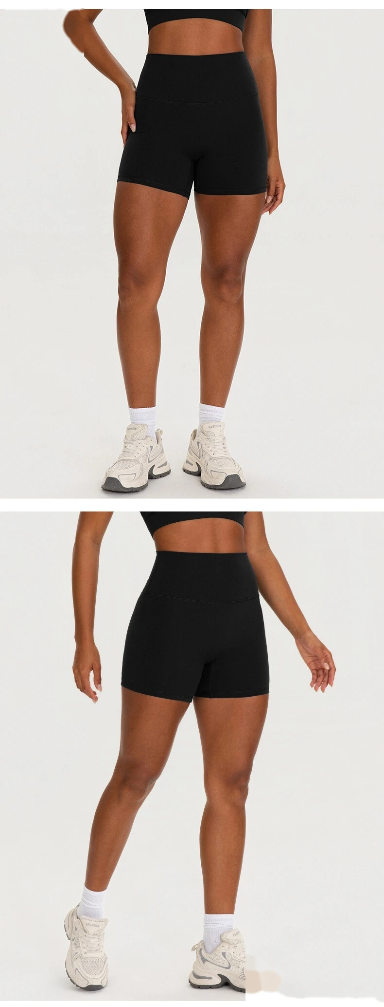 Women’s Breathable Tight Sports Shorts with Pockets Custom Quick Dry High Stretch Yoga Gym Shorts detail