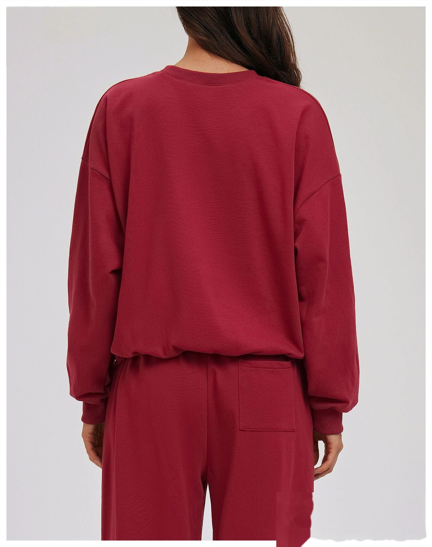 Bulk Custom Crew Neck Sweatshirts | Loose Fit Long Sleeve Casual Tops for Fall Winter Outdoor Running detail