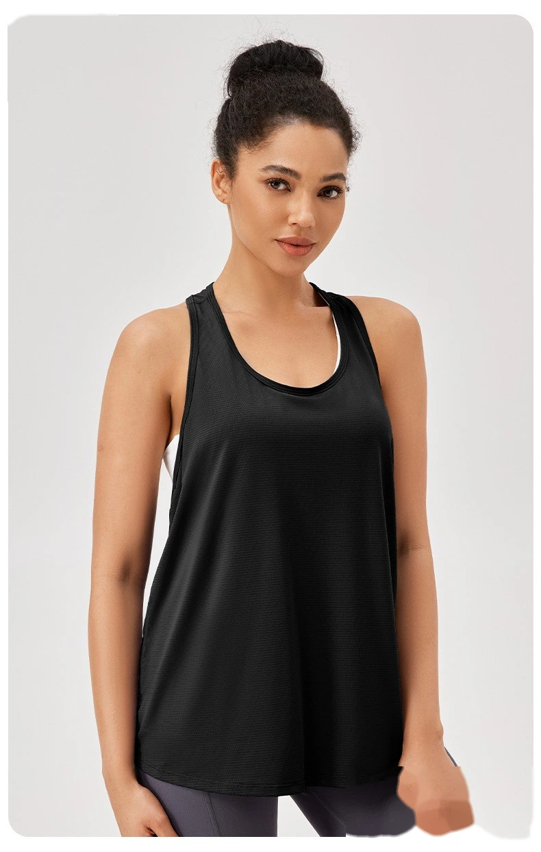 Sports blouse loose suspender vest yoga clothes breathable sleeveless fitness running top detail