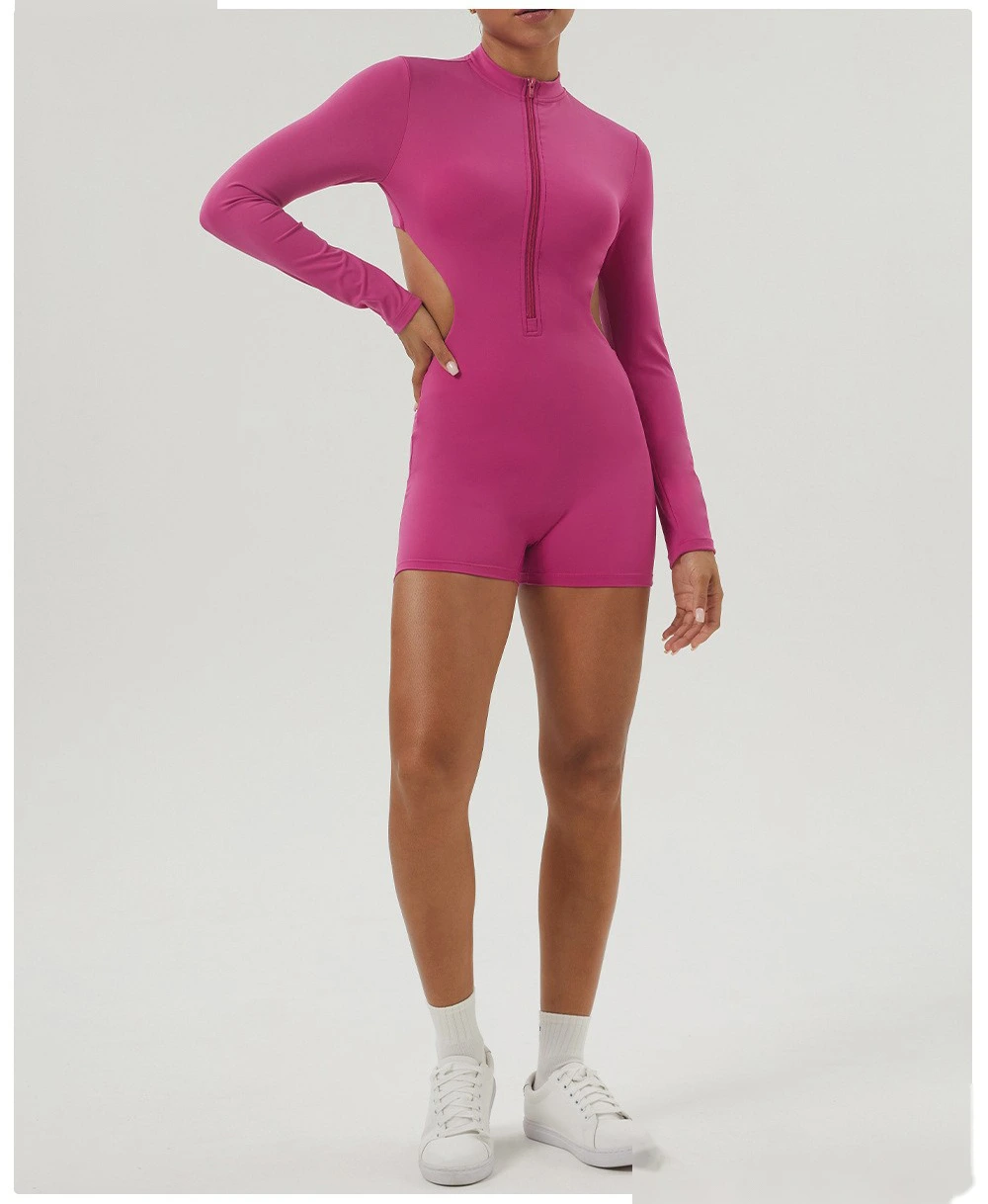 Quality Customized hollow waist long sleeve yoga clothes jumpsuit women's fitness clothes Manufacturer detail