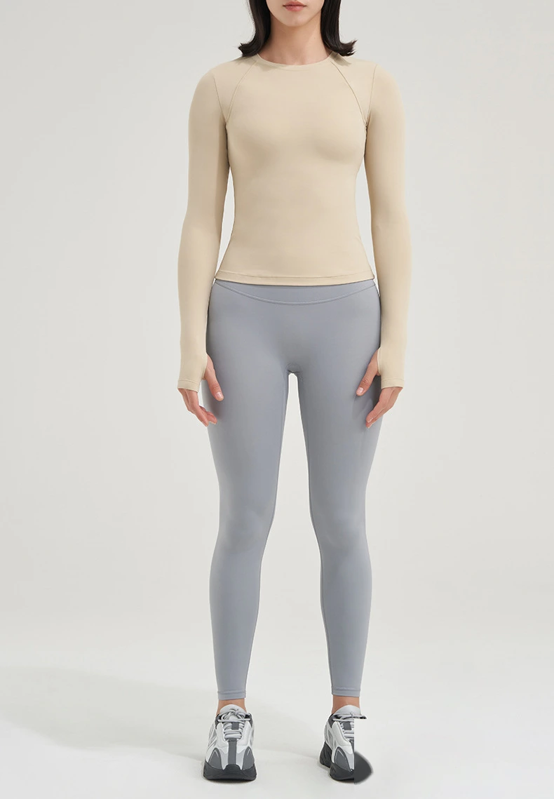 Customized yoga clothes women's running training quick-drying long-sleeved tops new fitness clothes detail