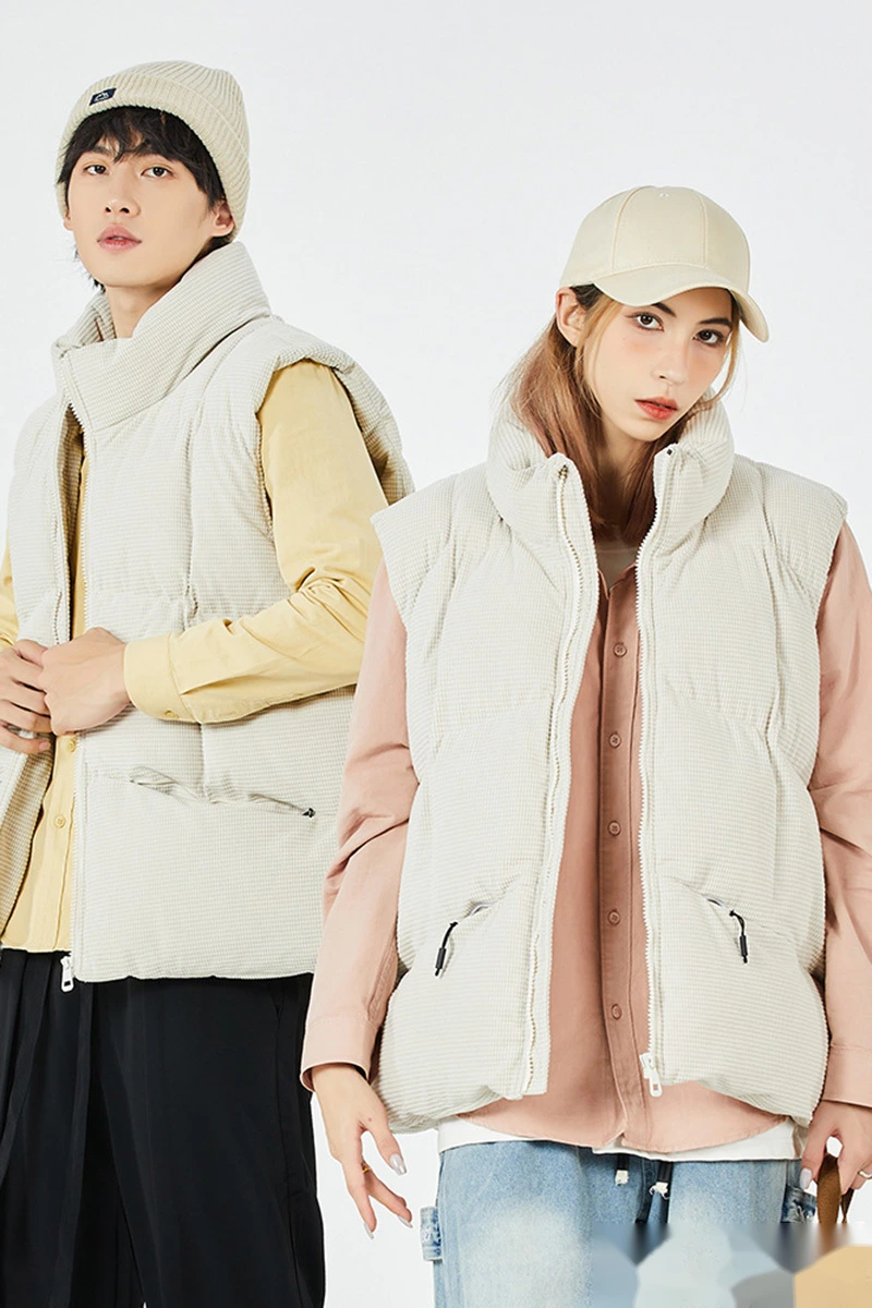 Customized fashion casual winter warm cotton vest vest for men and women detail
