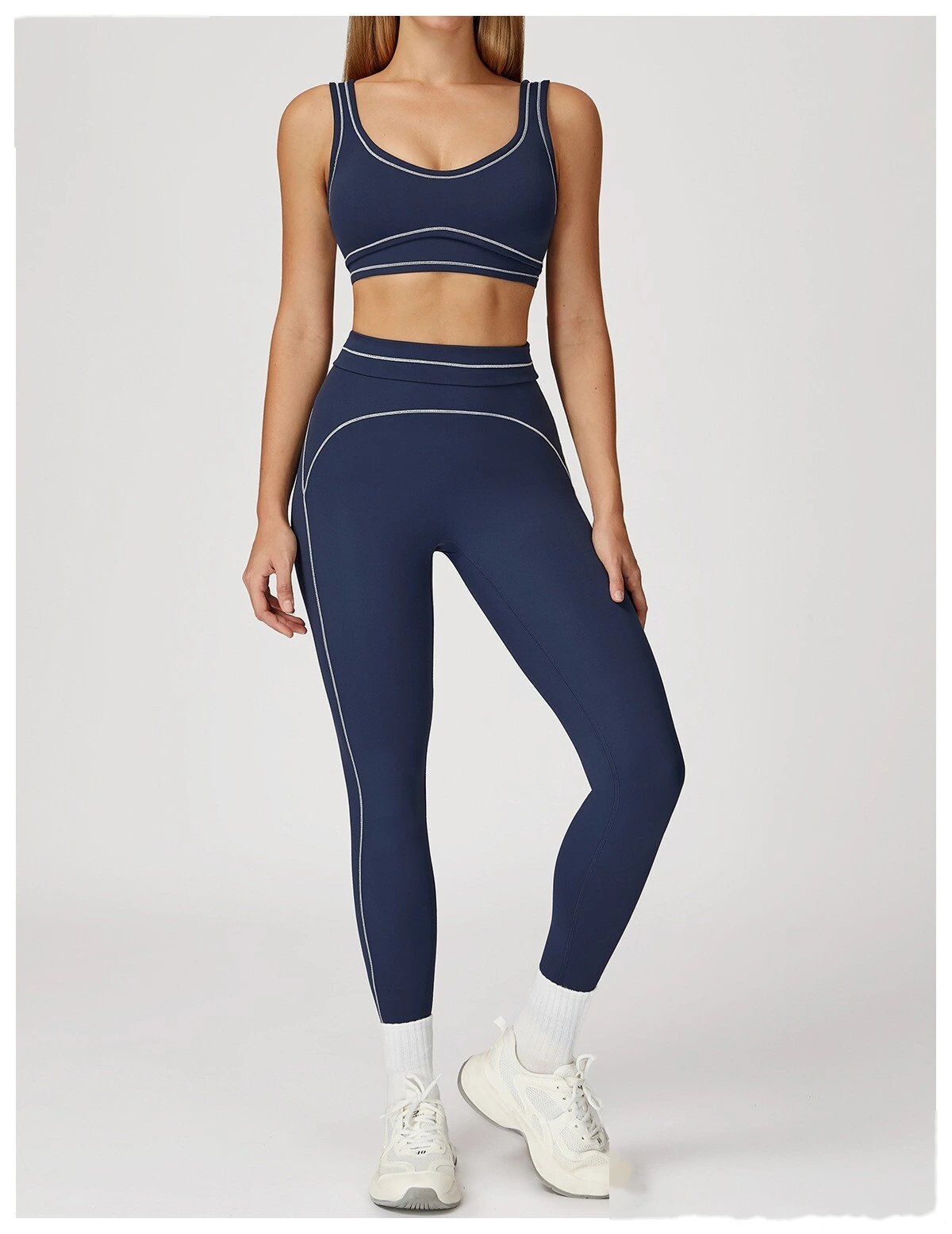 Customized contrast sanding yoga bra U-back sports bra running fitness yoga clothes detail
