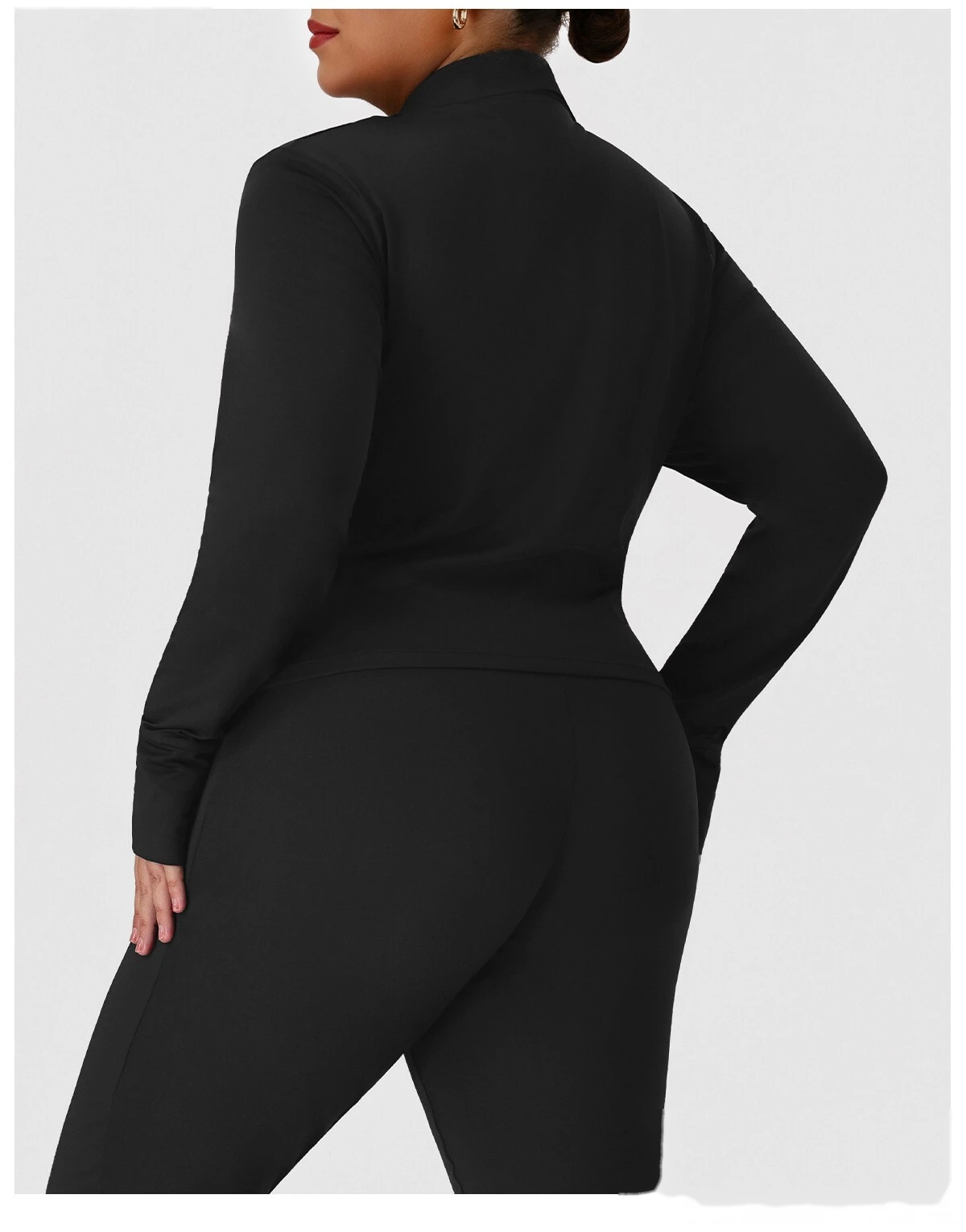 Custom US/EU Plus Size Yoga Coat | Winter Warm Sports Top, Outdoor Running Fitness Jacket detail