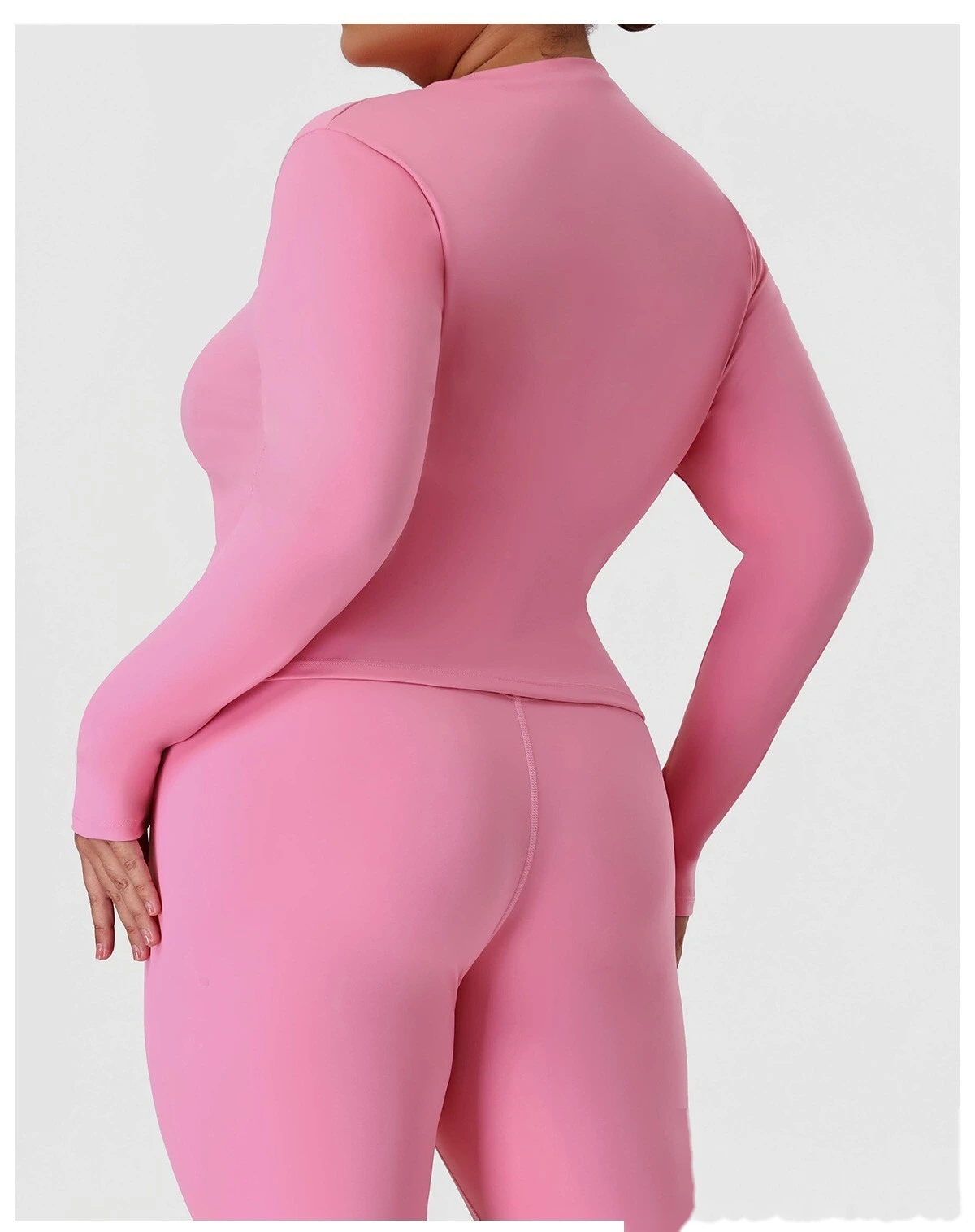 Custom Plus Size Sports Long Sleeve for Women - Euro-American Slim-Fit Yoga Fitness Top, Running Activewear T-Shirt detail