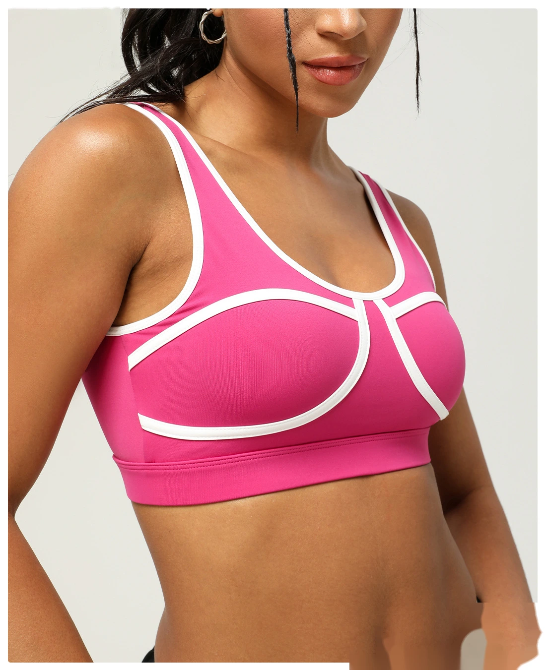 Quality Customized contrast sports bra hollow back yoga bra women's running fitness suit top Manufacturer detail