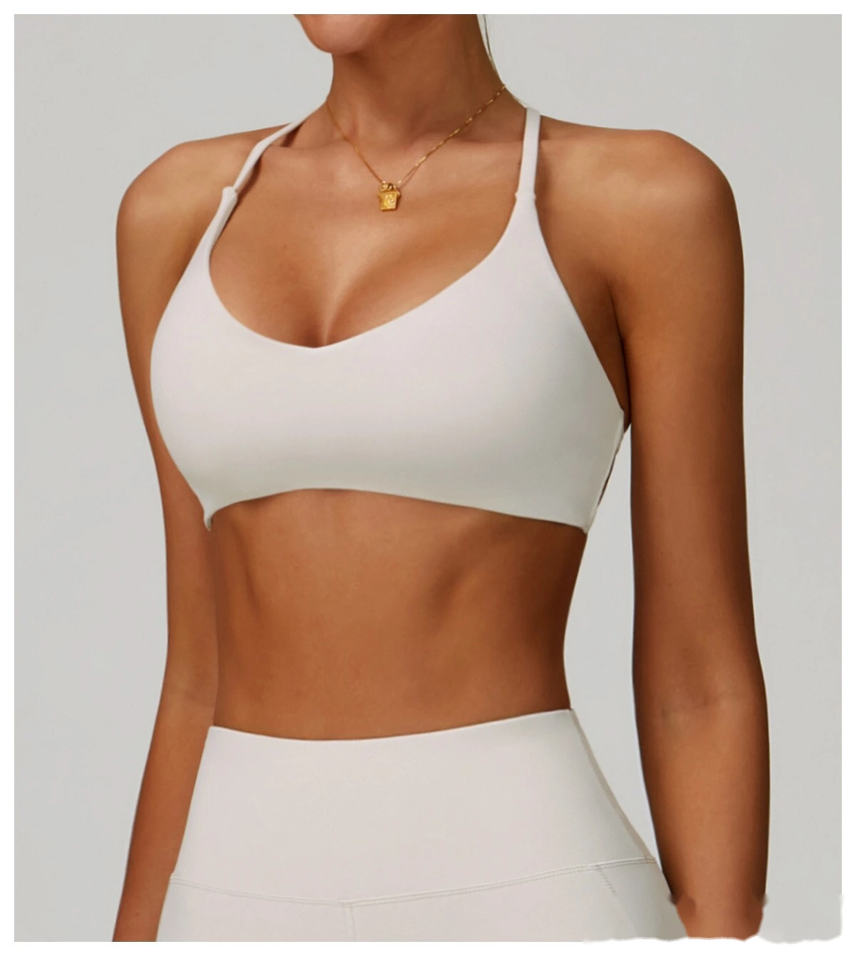 Customized yoga bra quick-drying cross-back high-strength fitness clothes leisure running sports bra detail