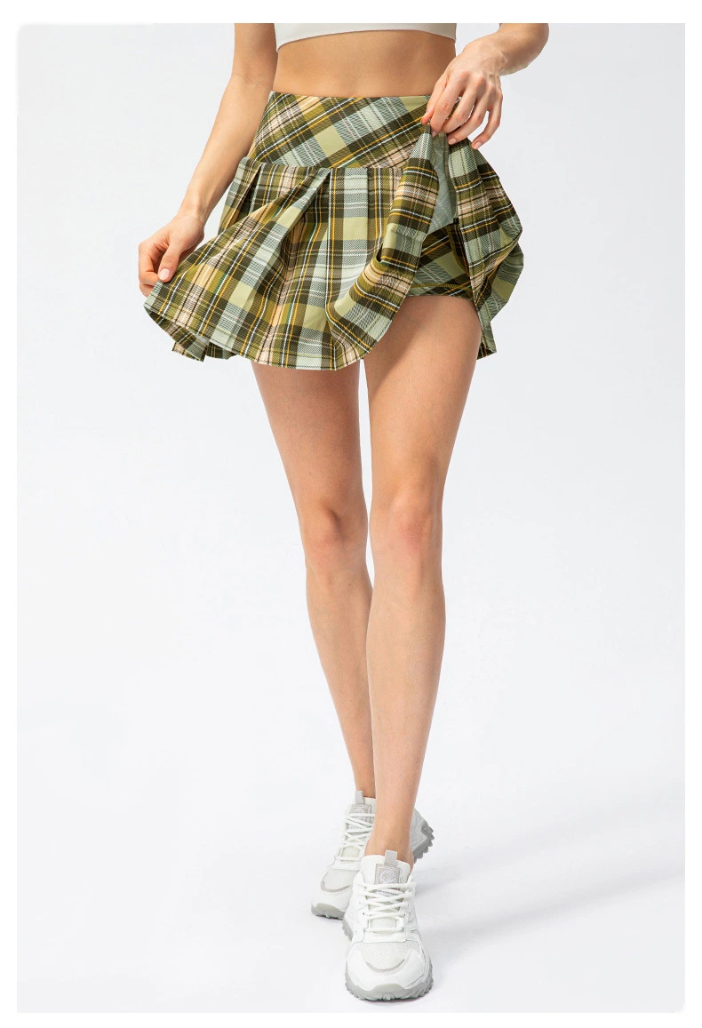 Womens tennis skirts elastic athletic golf skorts with pockets detail