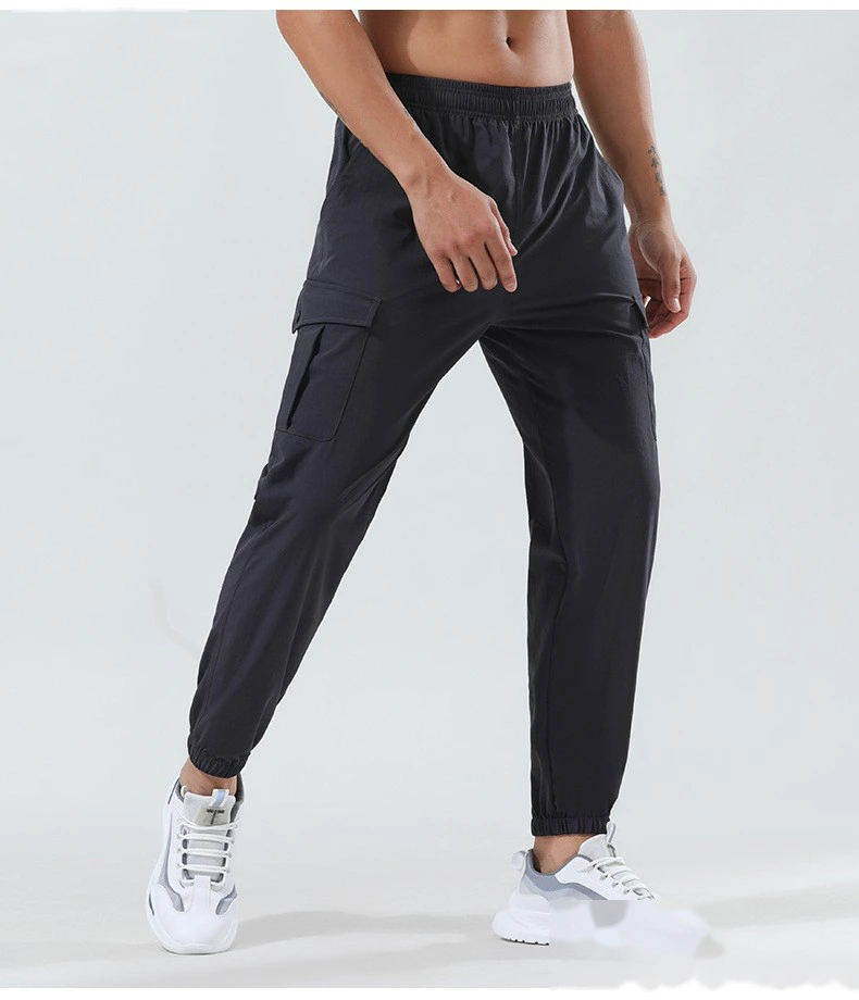 Customized sweatpants men's outdoor winter quick-drying pants elastic leg fitness and leisure overalls pants detail