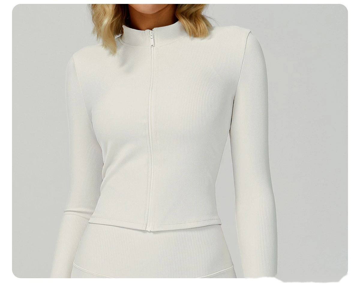Custom-made stand-up collar slim yoga coat slim outdoor coat running fitness coat detail