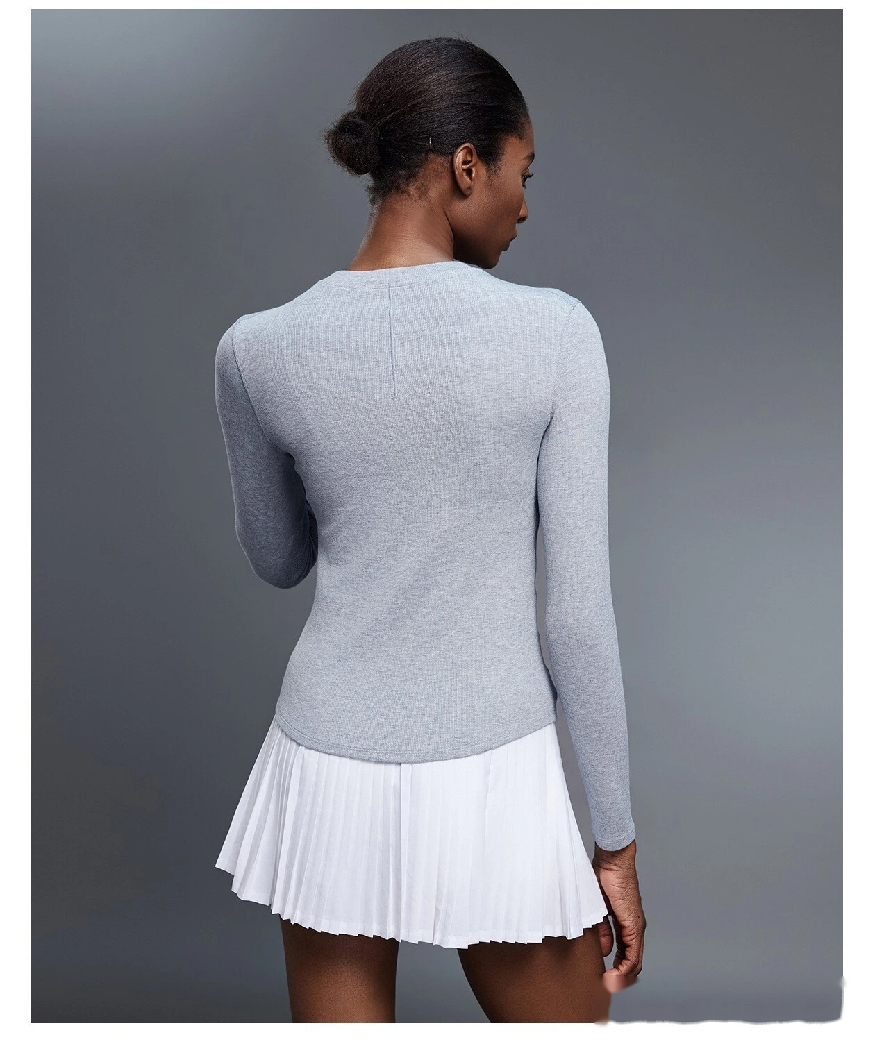 Customized Henry shirt modal skin-friendly sports shirt fitness yoga long sleeve T-shirt women detail