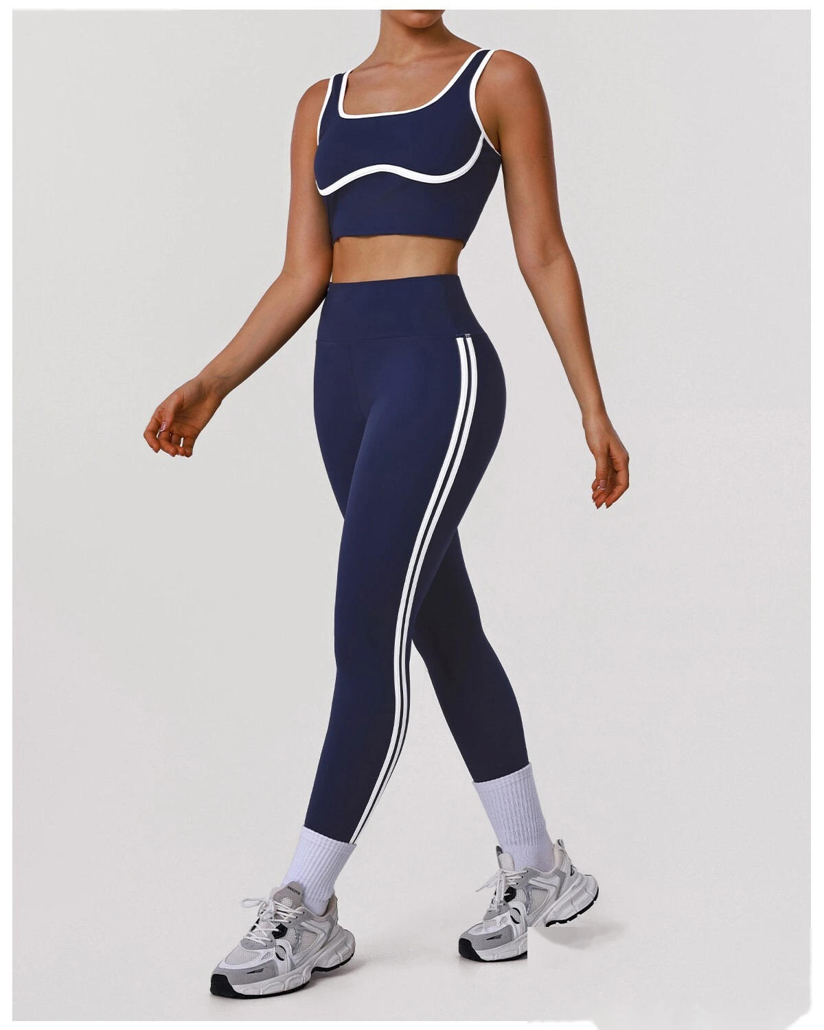 Custom Shockproof Yoga Bra - Color Block Cutout Breathable Push-Up Open Back Fitness Bra detail