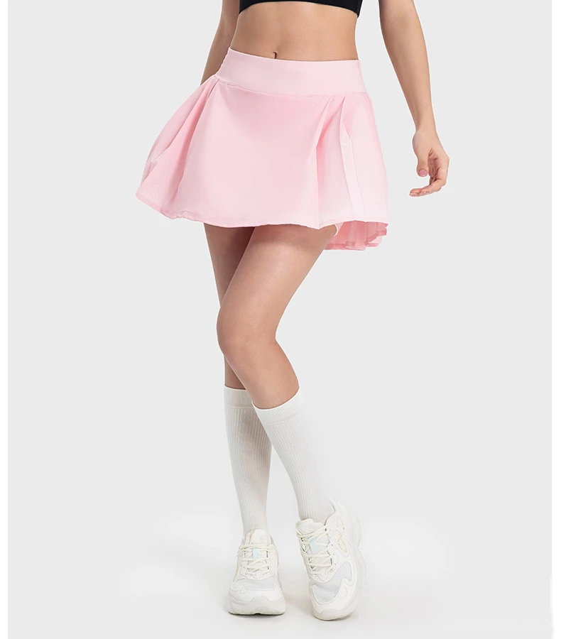 Customized pleated yoga shorts skirt female fake two-piece anti-exposure tennis skirt detail
