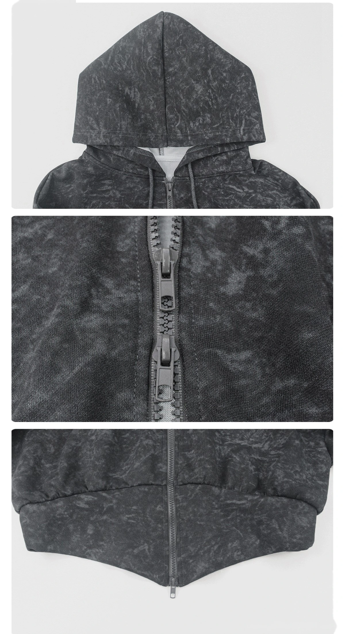 Custom EU/US Tie-Dye Fitness Set - Autumn Winter Jacket + Sports Casual Sweatpants Yoga Running Outfit detail