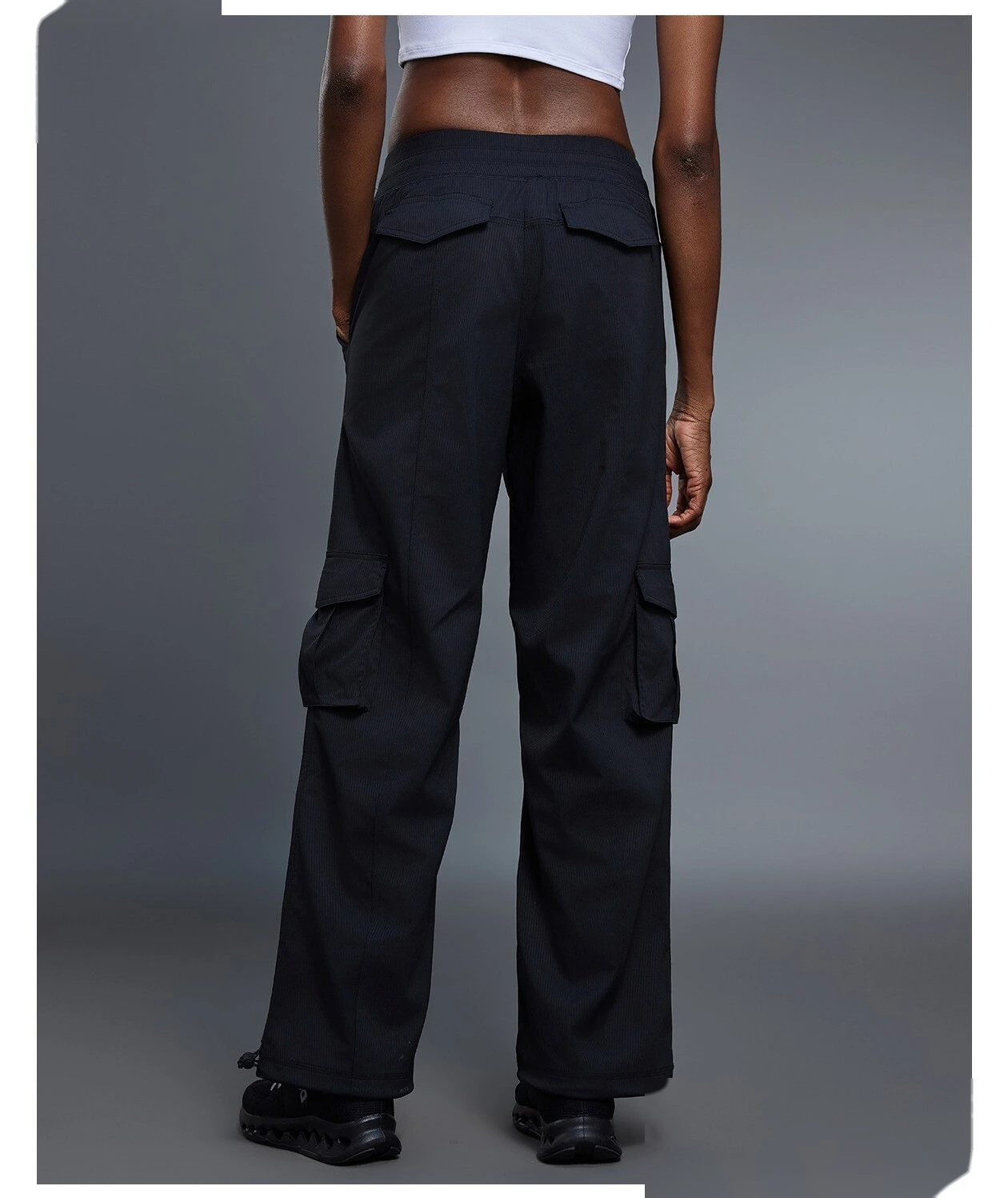 Women's Winter Casual Cargo Pants | Fleece-Lined Warmth, Loose Fit, Drawstring Cuff 2-Way Wear, Sports & Daily Use detail