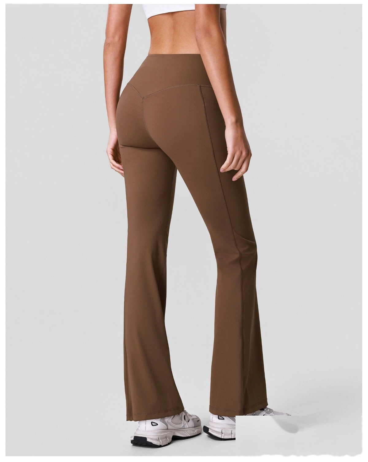 Women’s High Elastic Slim Fit Flared Yoga Pants Quick Dry Outdoor Workout Fitness Leggings detail