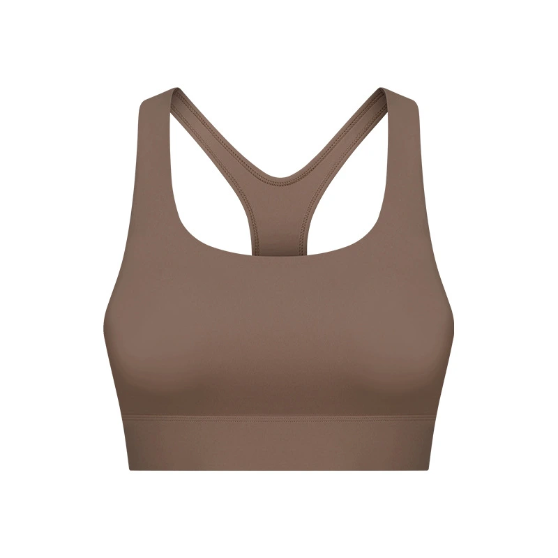 Womens buckle back u neck hollow out high strength sports bra detail
