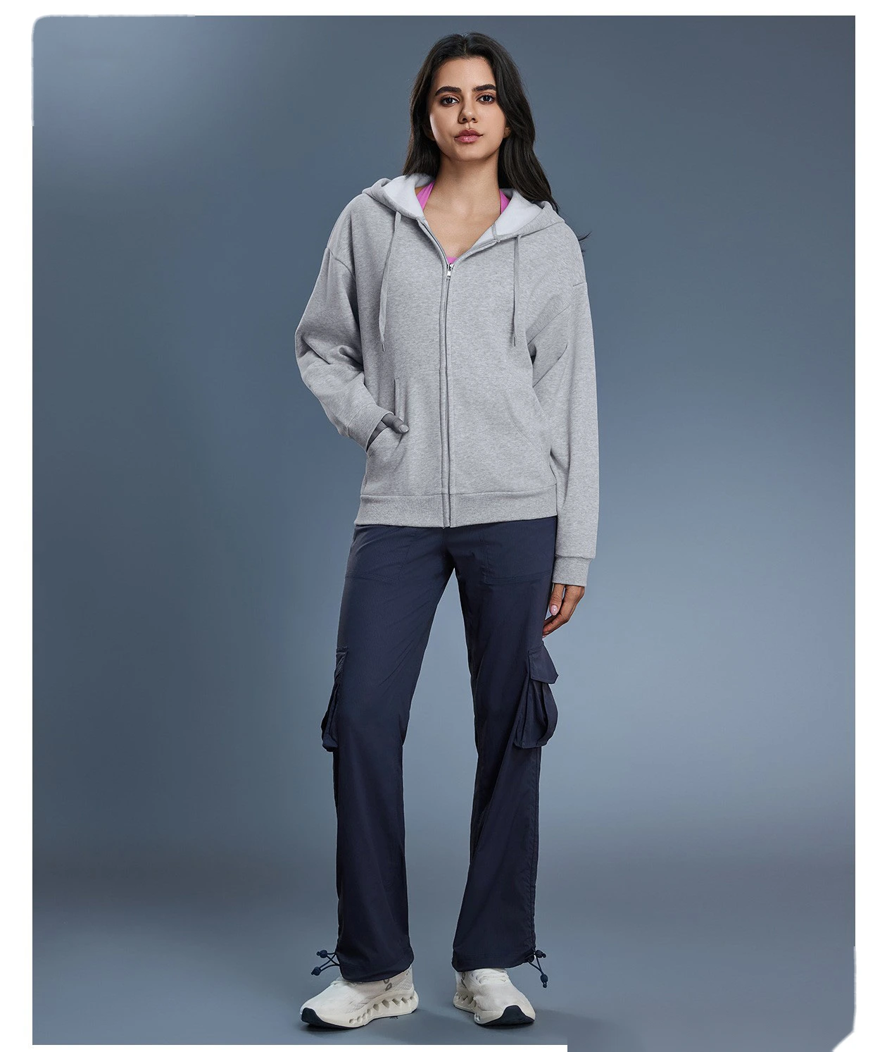 Custom Women's Winter Fleece Hoodie | Windproof Warm, Loose Slim, Zip-Up Cardigan Jacket detail