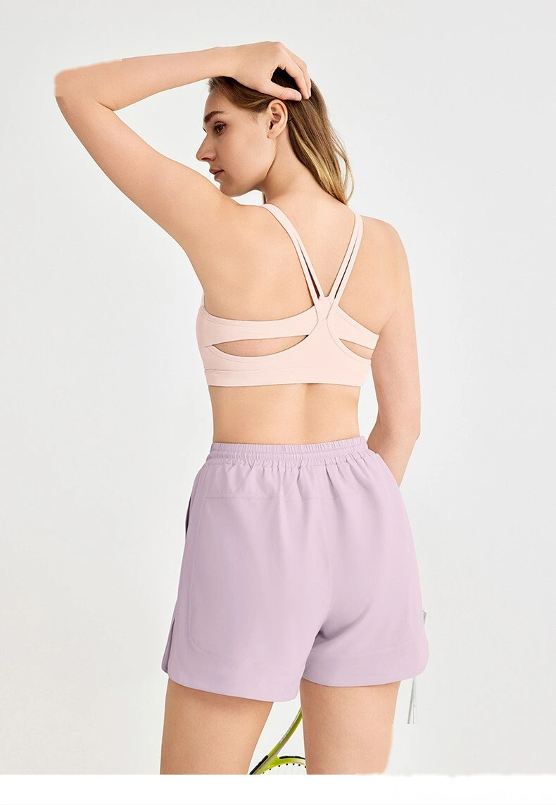 Cool running shorts women's outdoor breathable fake two-piece anti-exposure lined yoga shorts summer detail