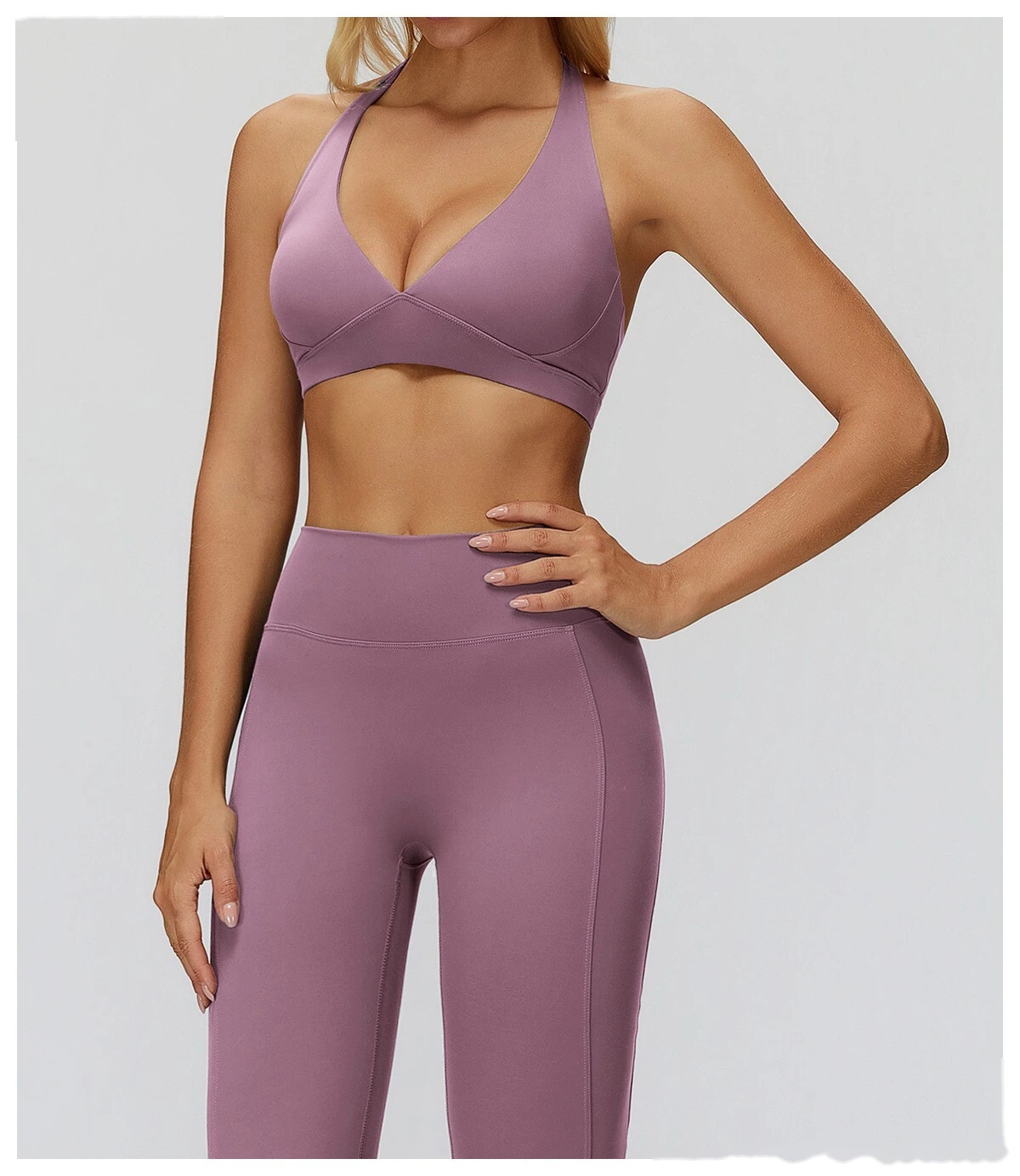 Customizable Women's High-End Yoga Bra | Halter Beauty Back, Supportive for Fitness & Gym detail
