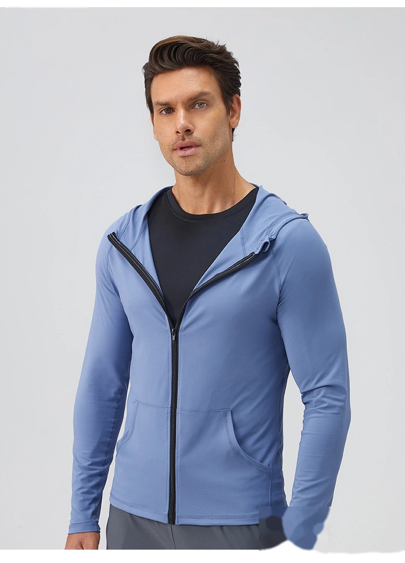 Customized fitness clothes long sleeve quick-drying running men's coat for autumn and winter sports detail