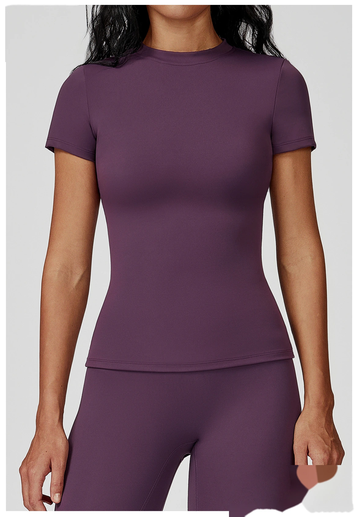 Women’s Custom Spring Summer Short Sleeve T-Shirt High Stretch Yoga Top Fitness Workout Running Tee detail
