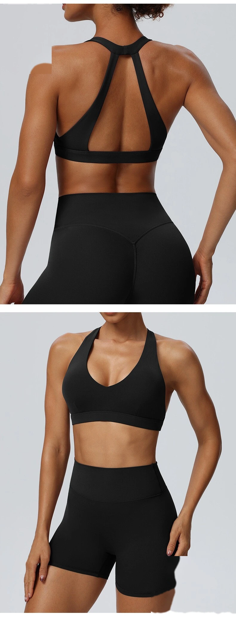 European American Style Halter Beauty Back Sports Bra, Breathable Quick Dry Yoga Fitness Underwear for Women detail