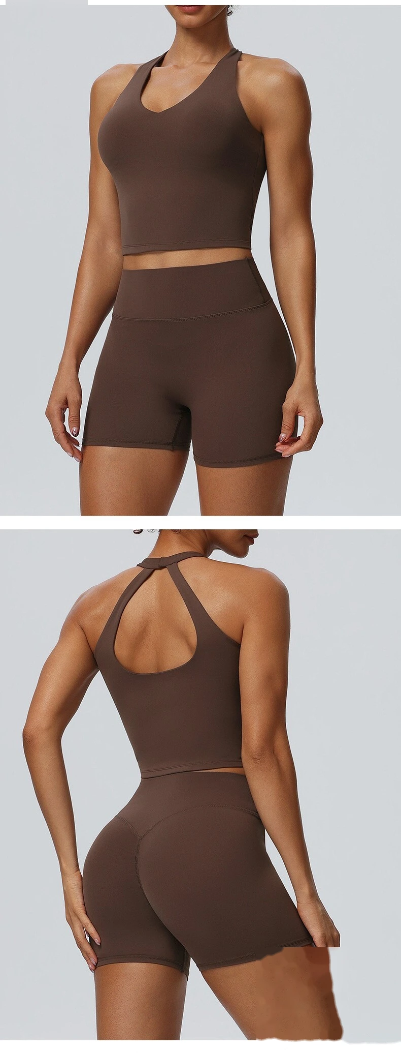 Women's European American Halter Beauty Back Yoga Tank Top, Breathable High Elastic Sports Fitness Vest detail