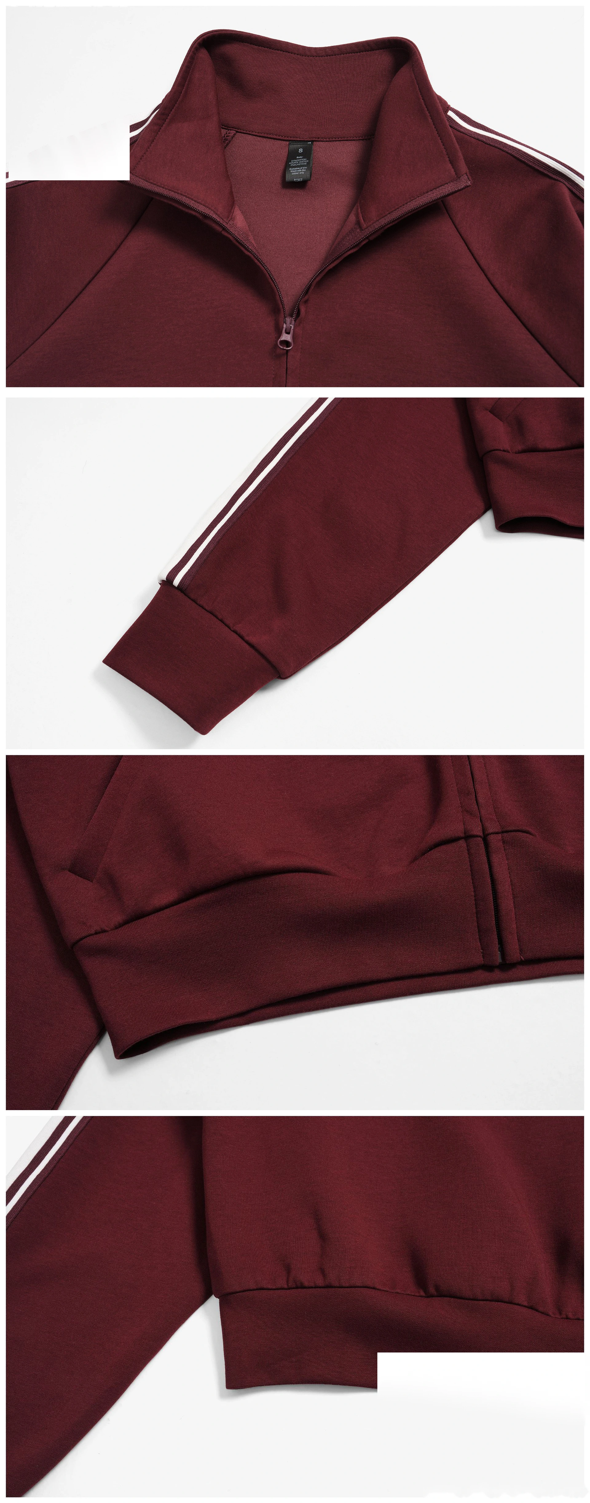 Custom Color Block High-Neck Sports Hoodie - Windproof Zipper Pocket Outdoor Running Jacket detail