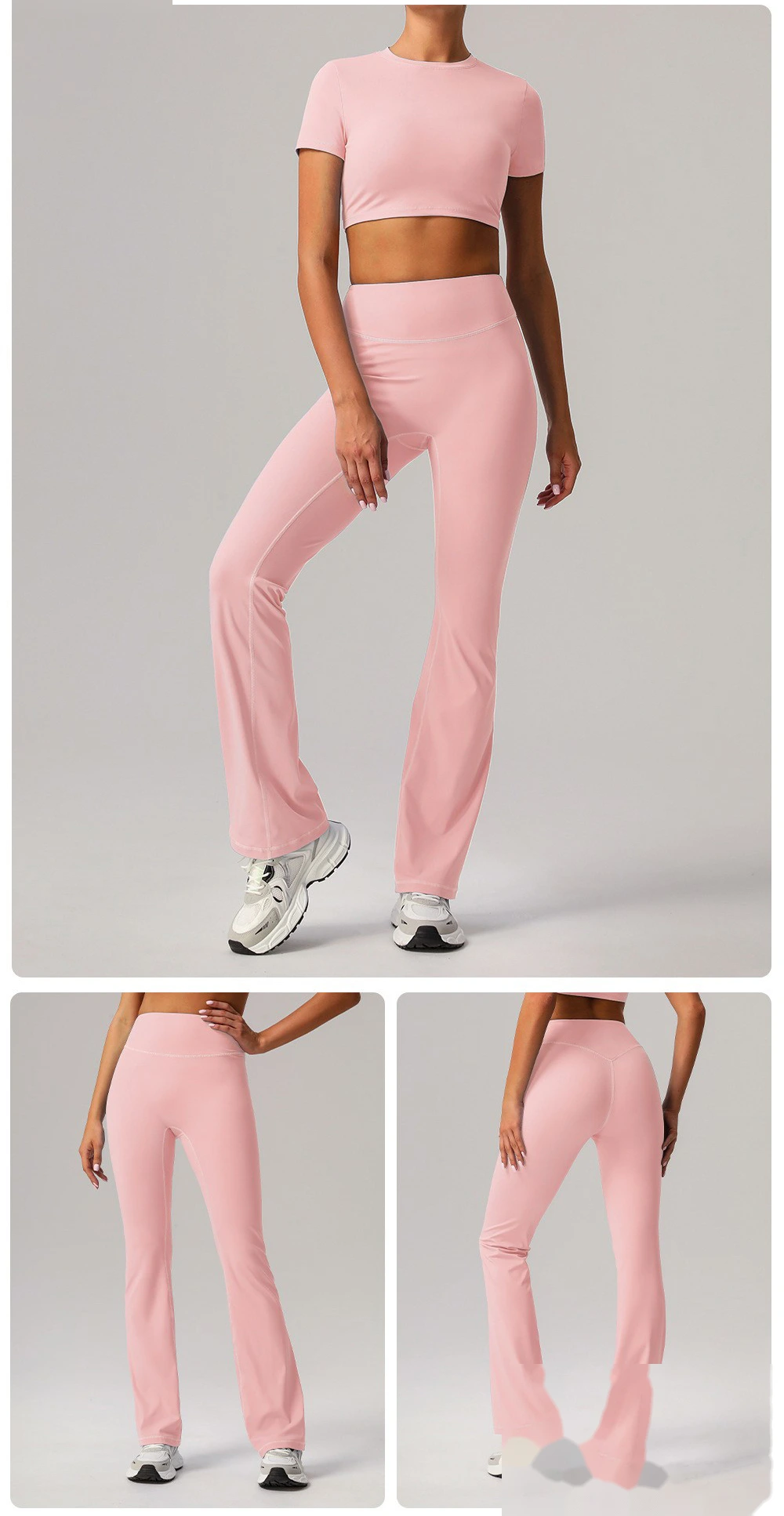 Customized yoga wide-leg pants, high waist, tight hips, horns, abdomen, fitness and leisure pants. detail