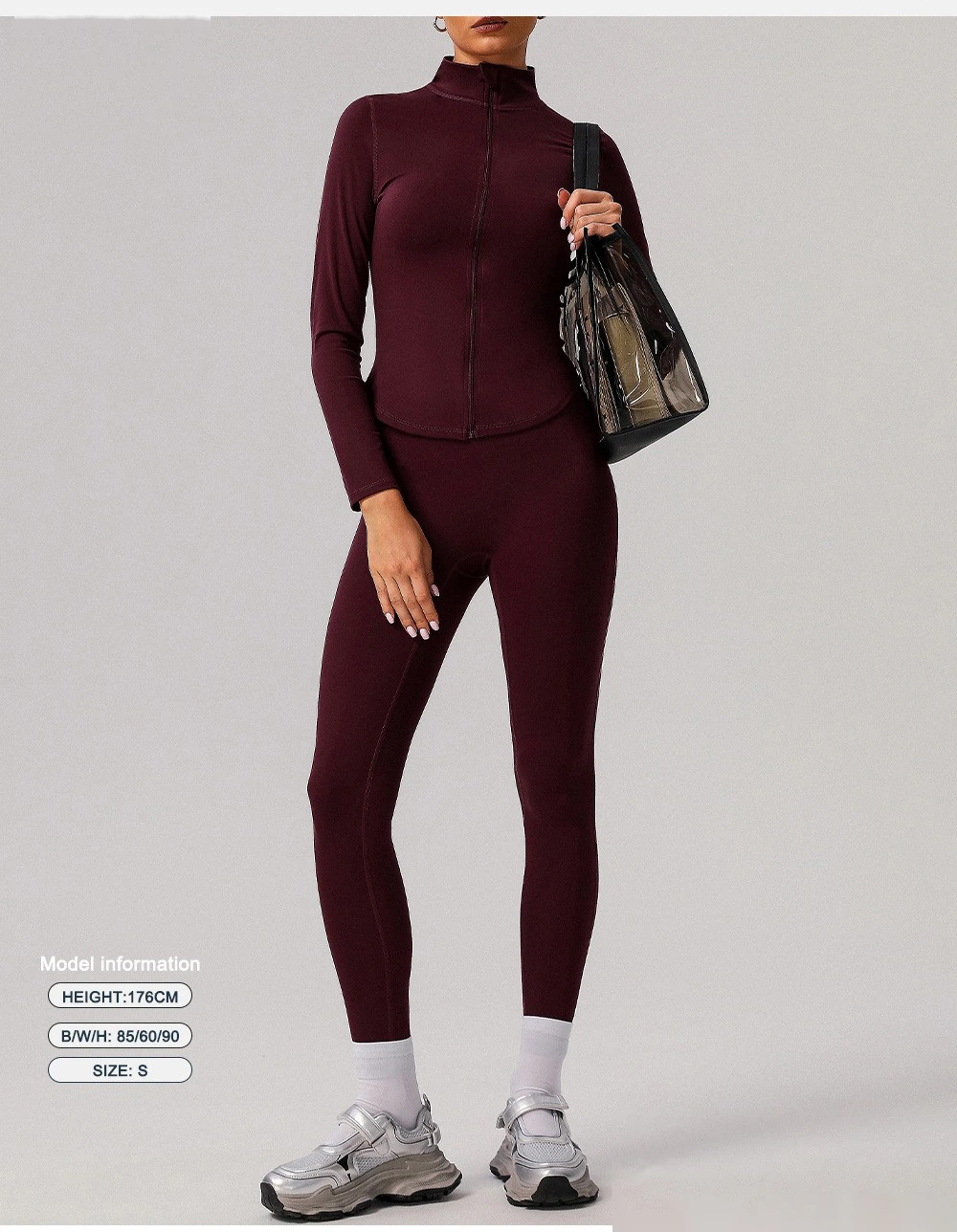 Custom tight nude yoga suit high elastic breathable fitness clothes outdoor body shaping running suit female detail
