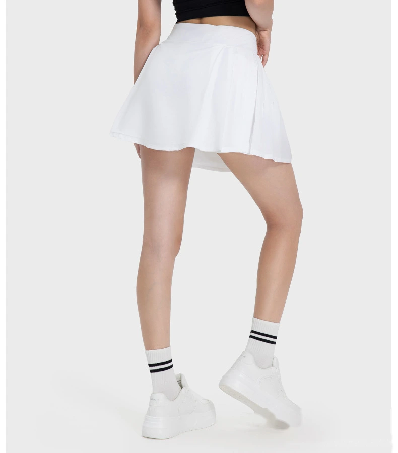 Customized pleated yoga shorts skirt female fake two-piece anti-exposure tennis skirt detail