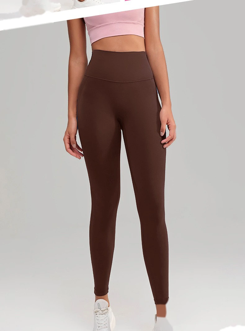 Custom-made nude tight-fitting exercise pants with high waist and abdomen yoga pants for women detail