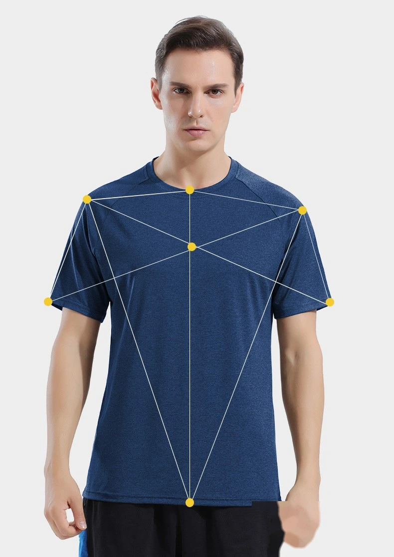 Custom mens quick dry moisture wicking ourdoor sports t-shirt detail