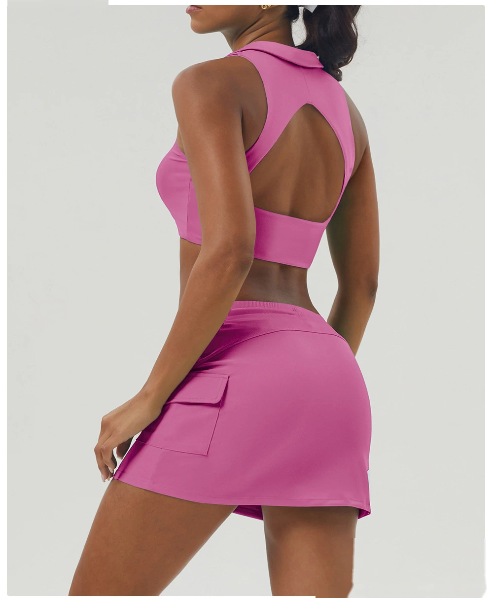 Tennis skirt sports and leisure suit nude yoga clothing fitness suit outdoor tennis suit female detail