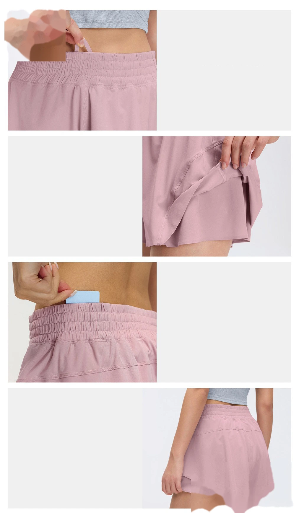 Bulk Custom Lined Anti-See-Through Shorts - Women's High-Waisted Quick-Dry Breathable Gym Yoga Shorts detail