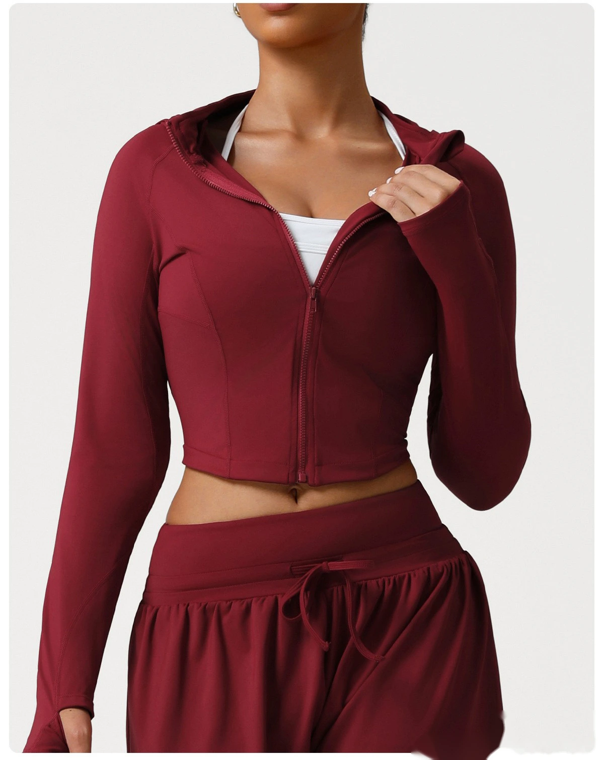 Customized Slim-fit Running Shirt New Fashion Fitness Jacket Naked Long-sleeved Yoga Dress Women detail
