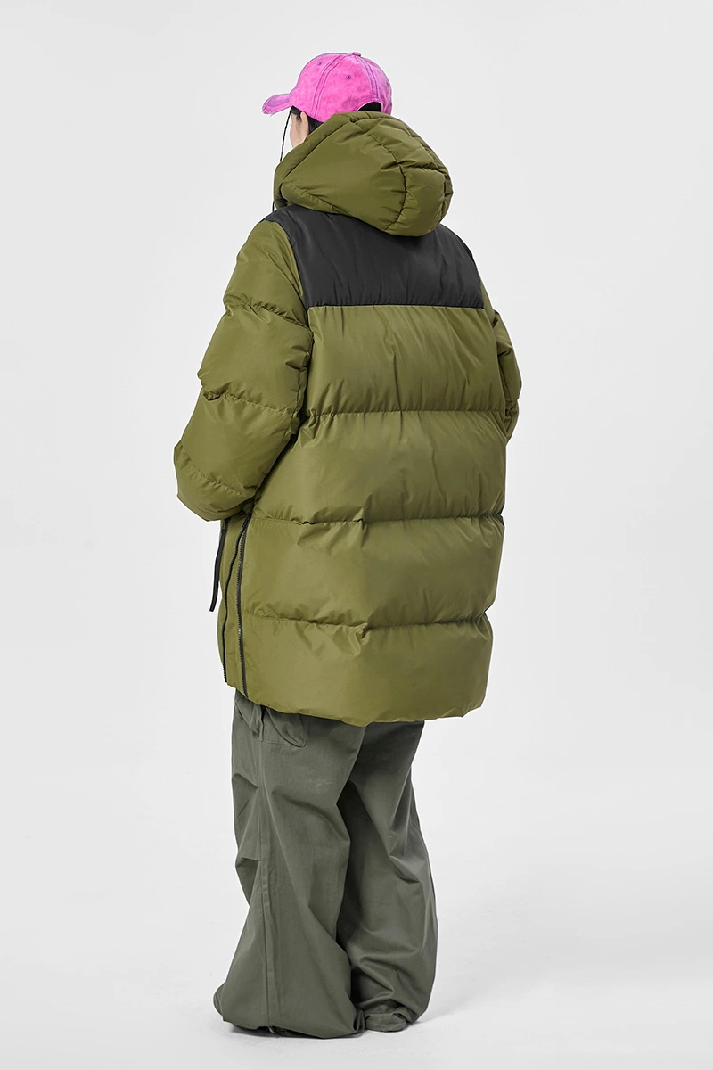 Customize winter men's and women's windproof warm contrast fashion cotton-padded coat. detail