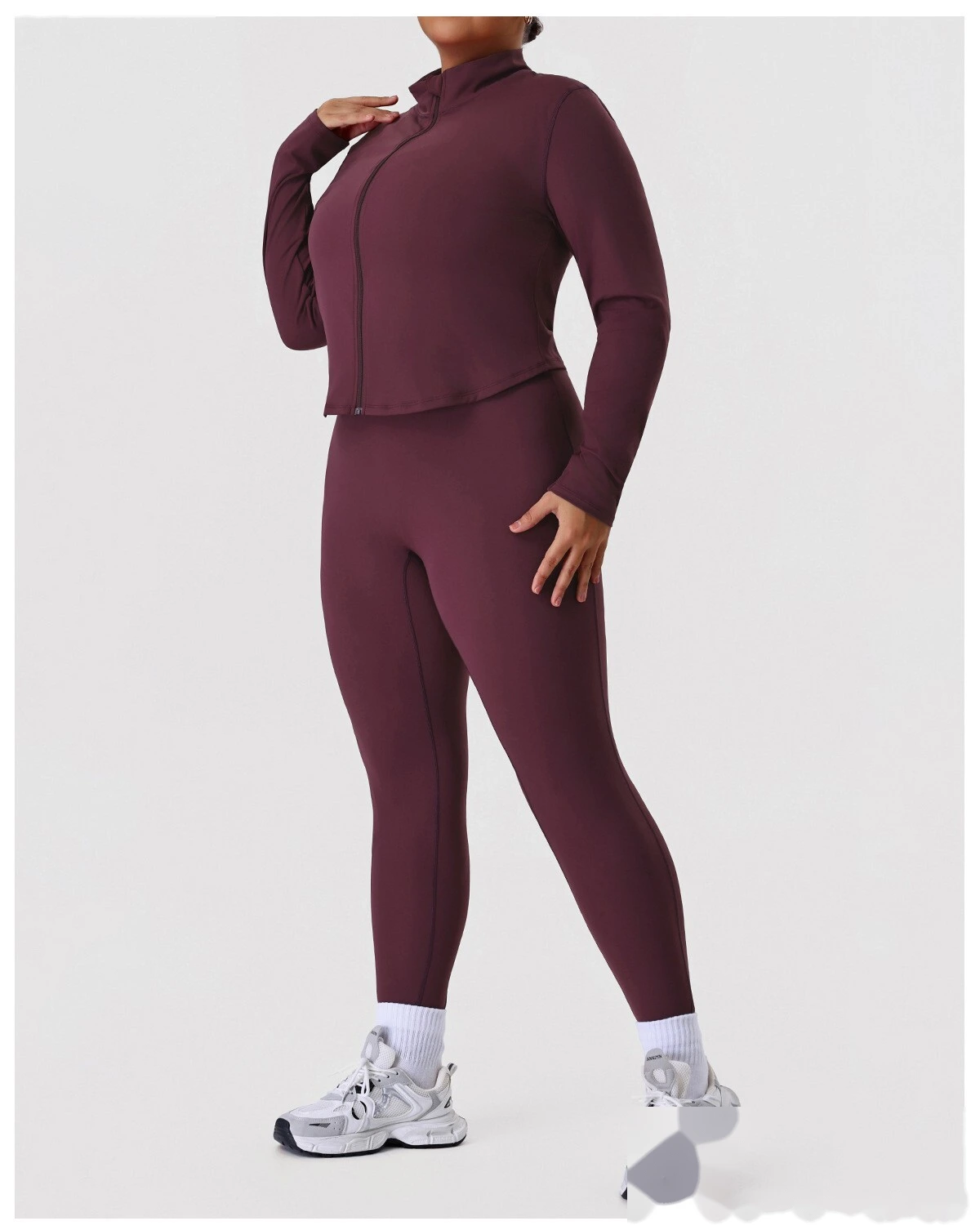 Custom Plus Size Women's Yoga Set - High-Elastic Tight Slimming Running Fitness Activewear detail