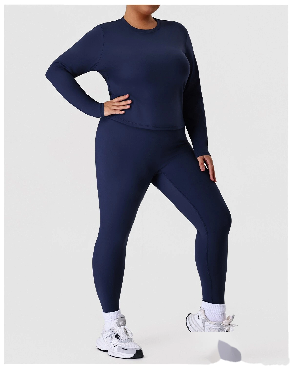 Women's Plus Size High-Waisted Yoga Leggings - Customizable Slimming Tummy Control Pants for Outdoor Fitness & Running detail