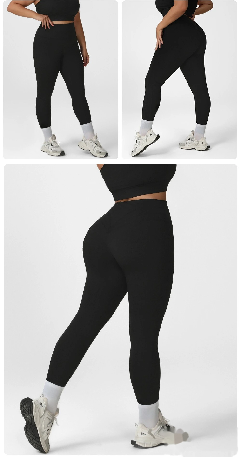 Custom-made plus-size fitness pants women's high waist and hip lifting tights wear running quick-drying yoga pants. detail