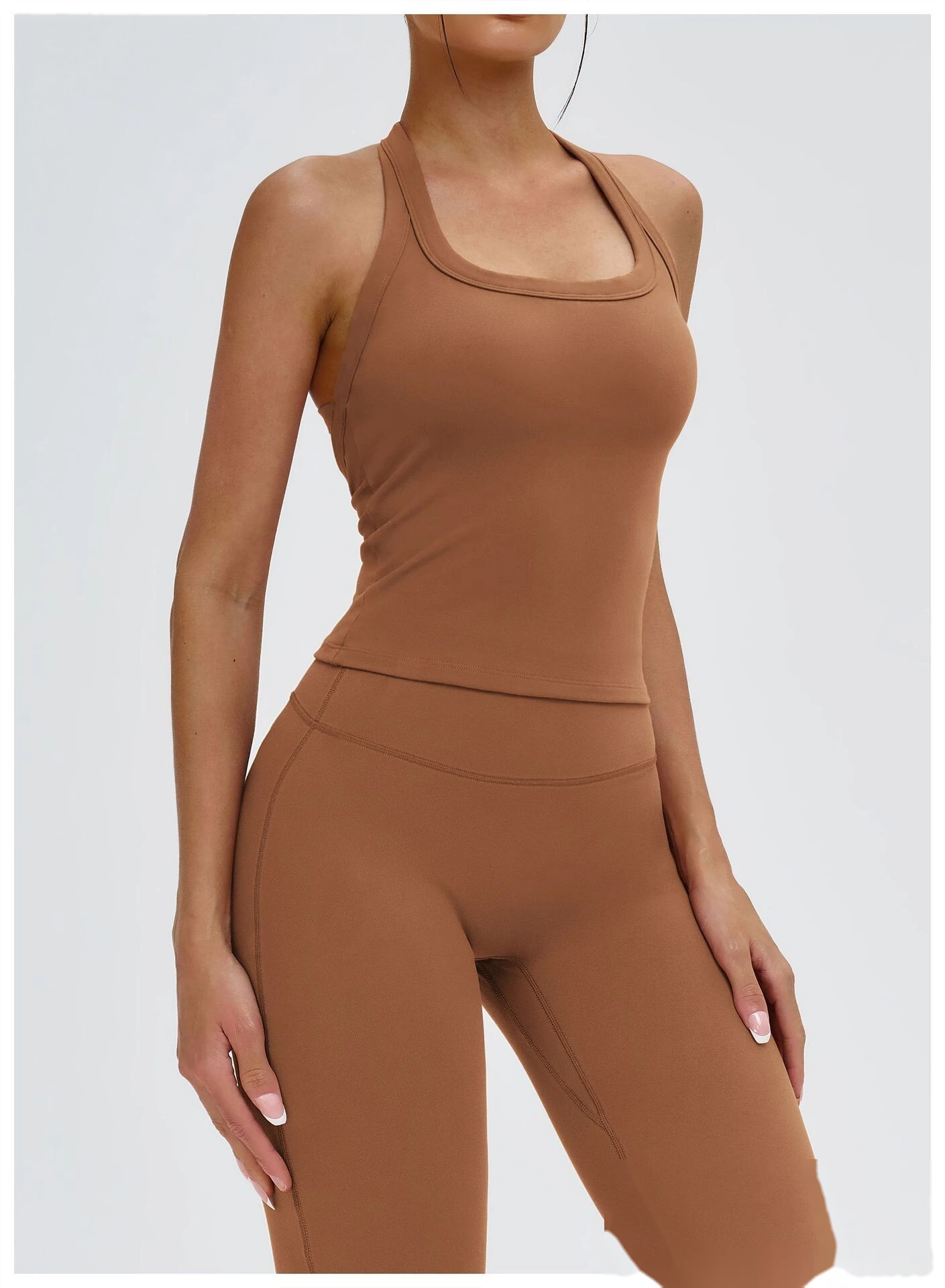 Bulk Custom Y-Shape Open Back Sports Tank - Tight Breathable Yoga Running Workout Top detail