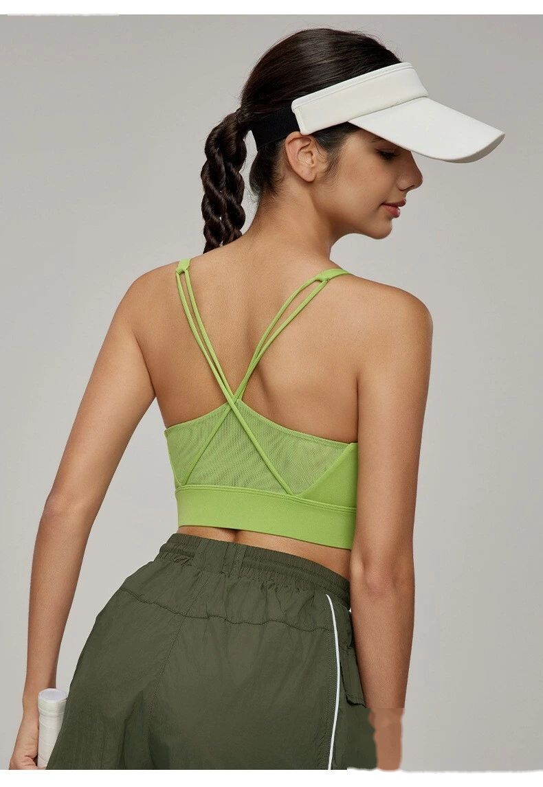 Customized sports bra women's shockproof sexy beauty back breathable fitness yoga bra with chest pad. - allni detail