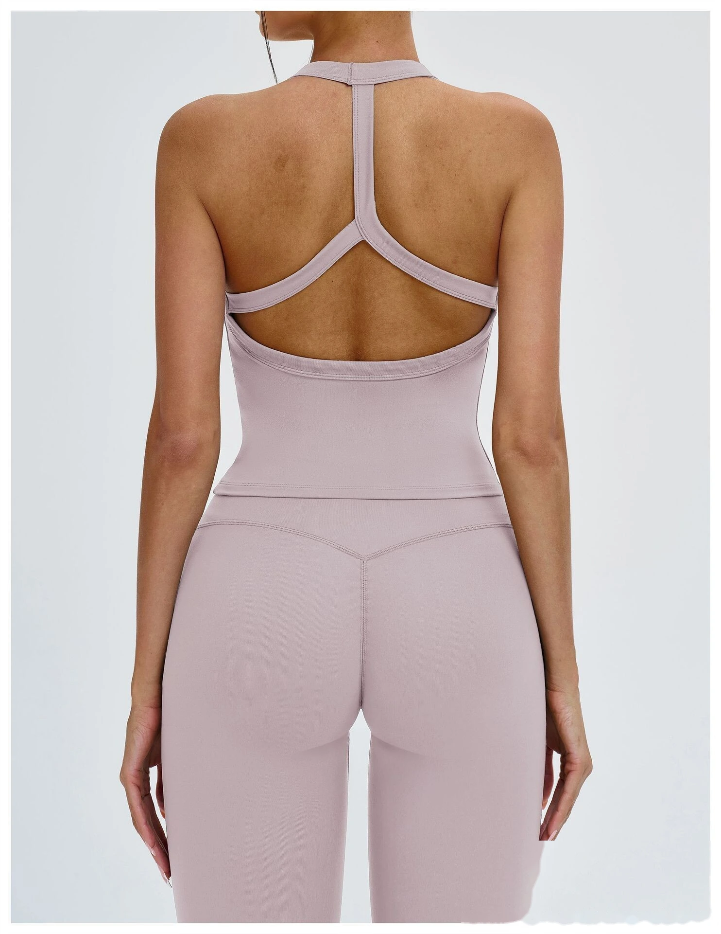 Bulk Custom Y-Shape Open Back Sports Tank - Tight Breathable Yoga Running Workout Top detail