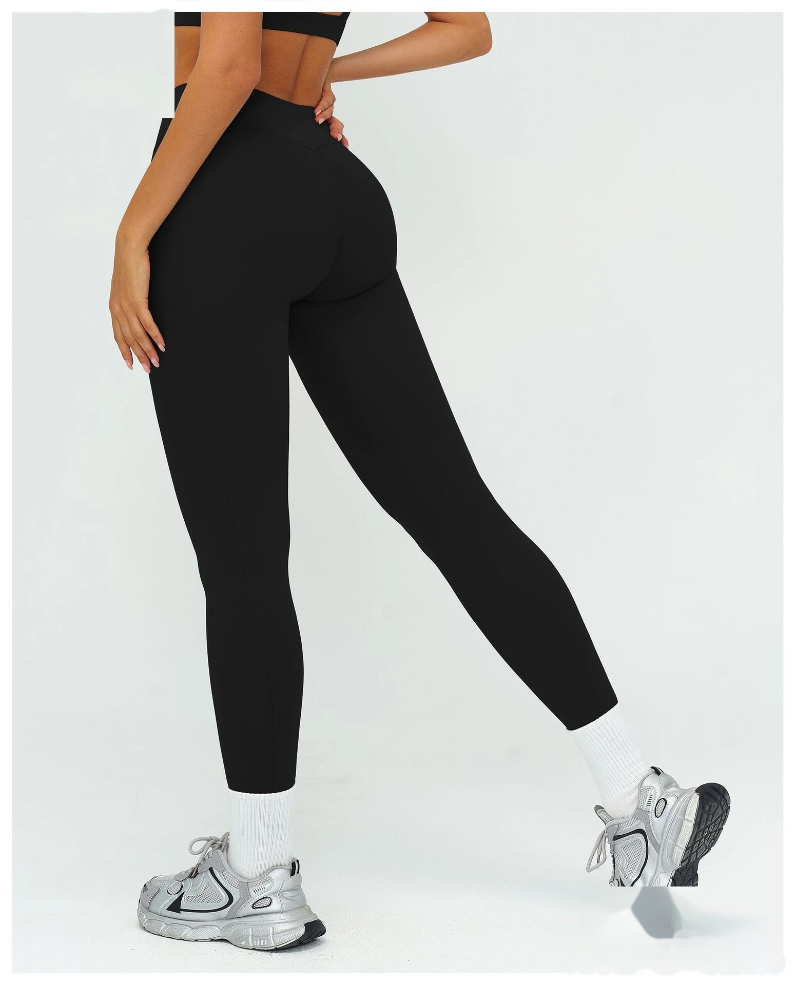 Women's Customizable High-Waisted Yoga Pants - High-Stretch Tight Slimming Long Leggings for Outdoor Running & Fitness detail