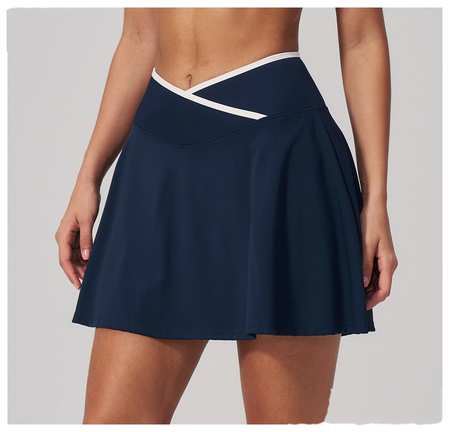 Women Pleated Sports Skort, Naked Feel Anti-Exposure Tennis Skirt for Yoga Fitness Daily Wear detail
