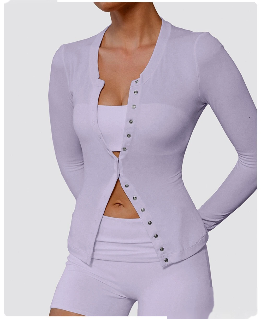 Customized ultra-thin sports long-sleeved T-shirt female high elastic slim yoga fitness coat female detail