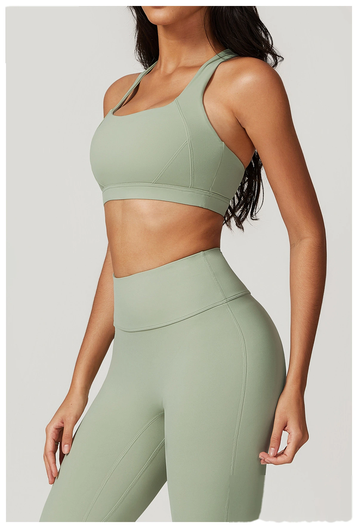 Custom tight yoga vest sports bra high-intensity Pilates running outdoor fitness clothes women - allni detail